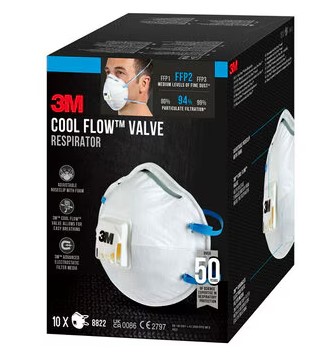 STOFMASKER 8822 FFP2 MET VENTIEL (10ST)
