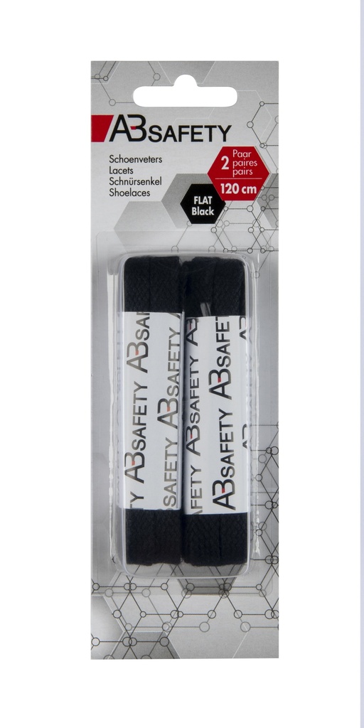 LACETS 120CM NOIR (2PAIRES) (2PR)
