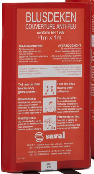 BRANDDEKEN 100X100CM NL/FR RODE BOX (1ST)