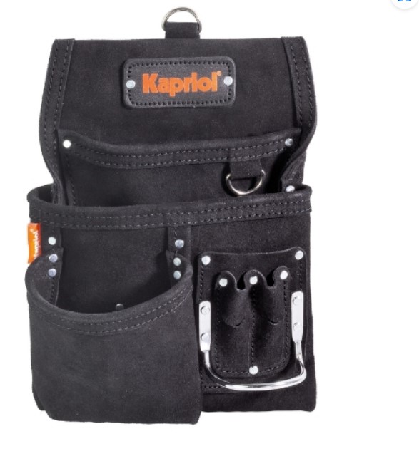 BLACK LEATHER BAG 5 POCKETS (1PC)
