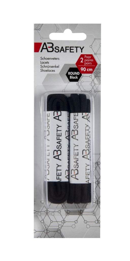 LACETS 90CM RONDE NOIR (2PAIRES) (2PR)