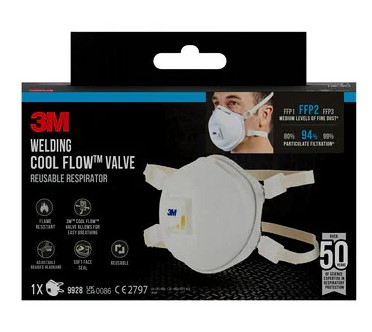 MASQUE ANTI-POUSSIERE AVEC VALVE FFP2 9928 (1PC)