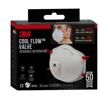 [1060182] STOFMASKER FFP3 8833C2 (2ST)